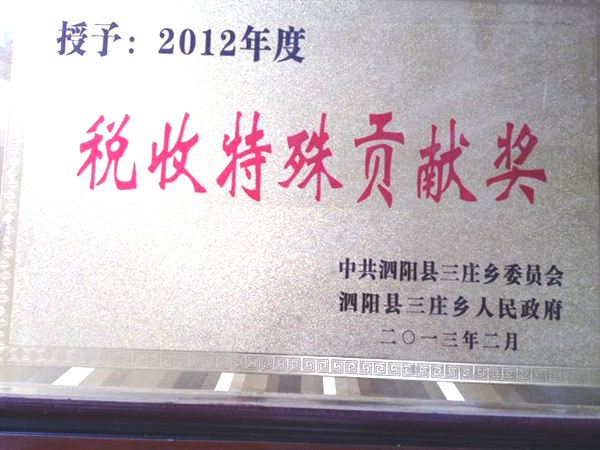 税收特殊贡献奖